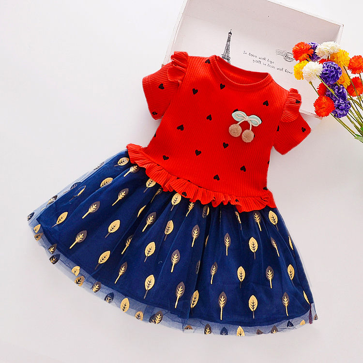 Girl Dress Red+Blue -RB-XL