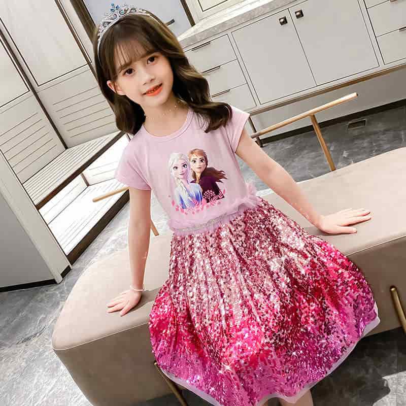 Gril Dress Purple Elsa 100
