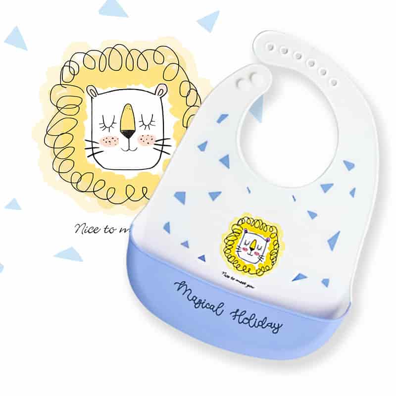 Silicon Bibs Blue Lion