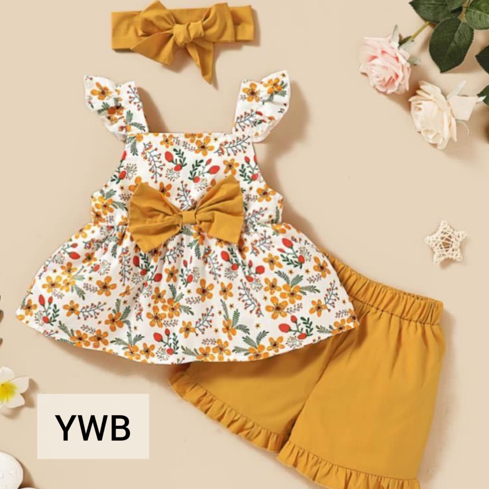 Girl Dress Yellow White Band -YWB- 120