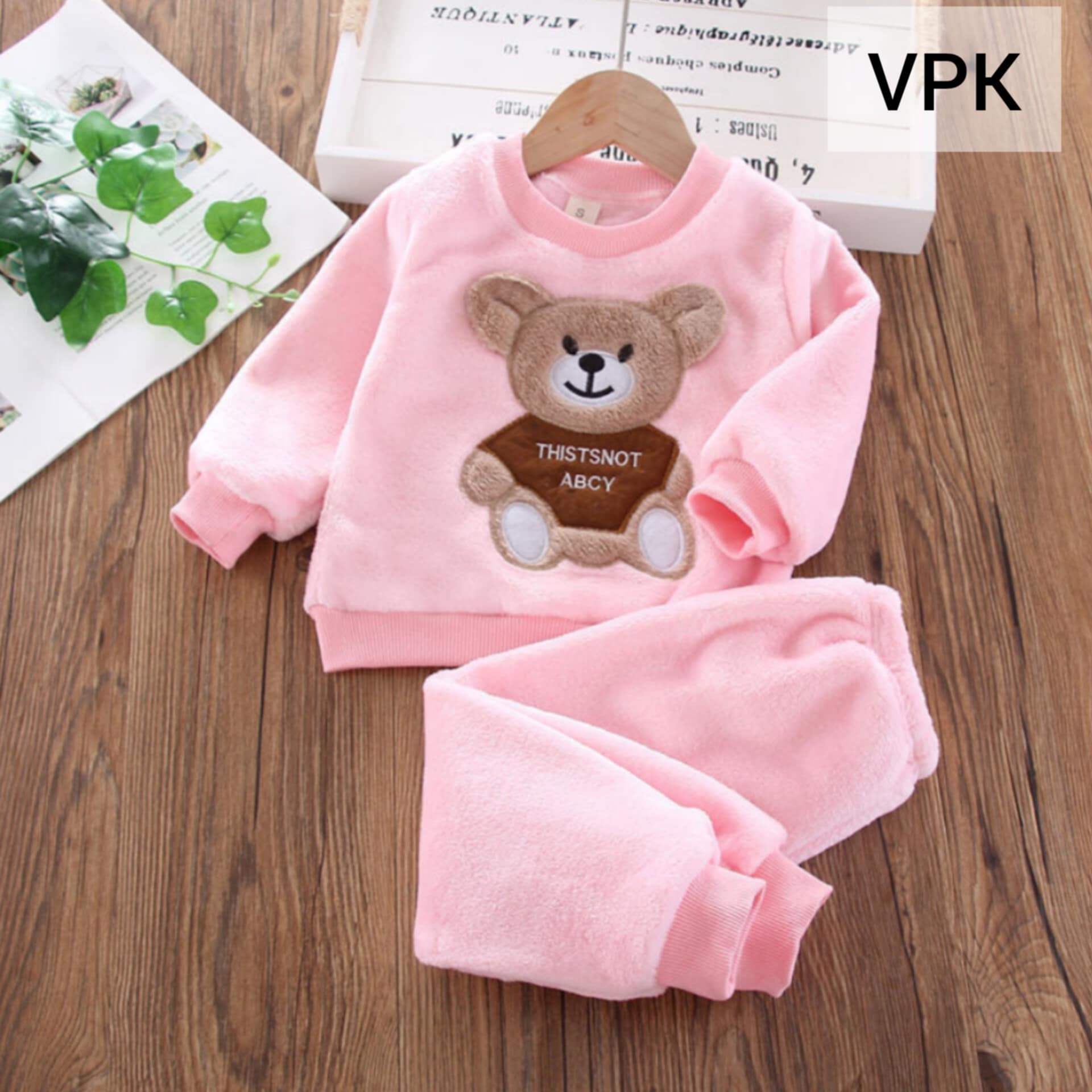 Velvet Bear Suit Pink-VPK - M